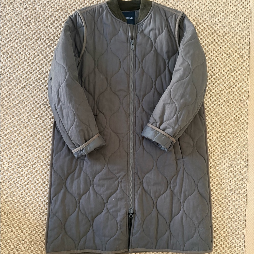 Madewell Quilted Green Coat